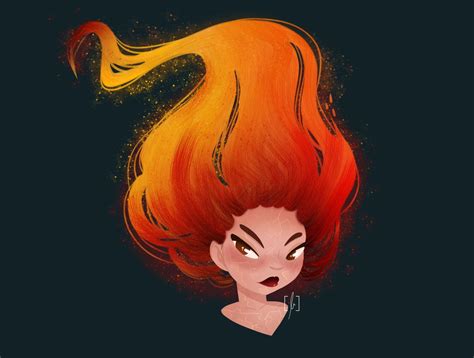 Fire girl by Anna Wanicka on Dribbble