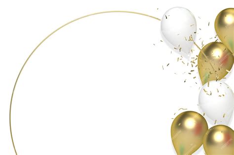 Premium Photo | Elegant happy birthday with realistic golden balloons