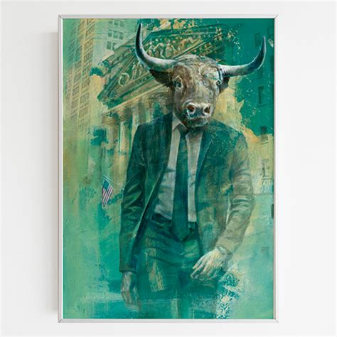 bull & bear stock market art. Bull wall street wall art. – QUOTATIUM