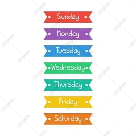 Week Vector Hd Images, Days Of The Week, Days Of The Week Png, Weekly, Days Of The Week Vector ...