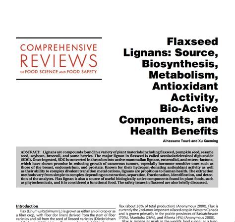 Flaxseed lignans and their health benefits