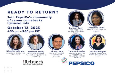 PepsiCo Ready to Return, Hyderabad, India - Information Event - iRelaunch