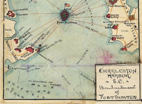 Antique Map Battle of Fort Sumter 1861 Civil War - Etsy