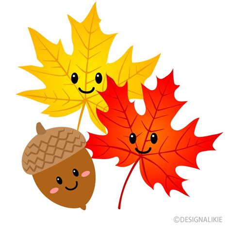 Cute Acorn and Maple Clip Art Free PNG Image｜Illustoon | Fall clip art free, Fall clip art ...