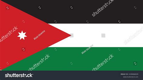 National Flag Jordan Vector Format Colors Stock Vector (Royalty Free ...