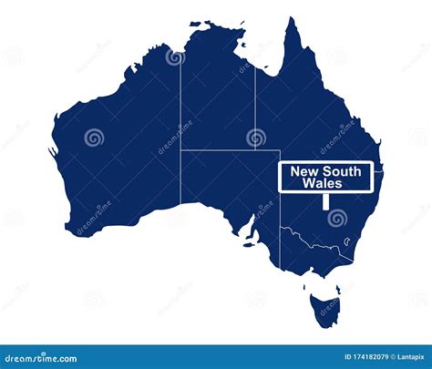 New South Wales with Map of Australia and Road Sign Stock Vector ...