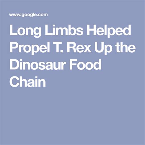 Long Limbs Helped Propel T. Rex Up the Dinosaur Food Chain (Published 2020) | Dinosaur food ...