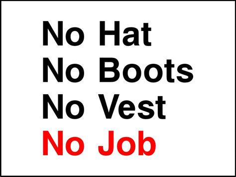 No Hat No Boots No Vest No Job sign | SK Signs & Labels