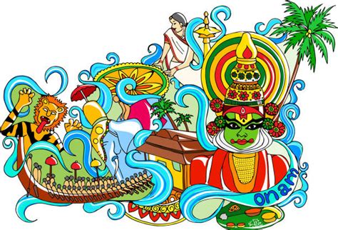 Onam Dance Clipart Group