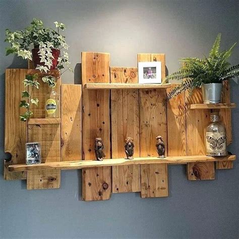 Rustic Pallet Wall Shelf Diy Pallet Wall Art, Pallet Wall Shelves ...