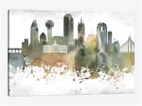 Dallas Skyline Canvas Art by WallDecorAddict | iCanvas