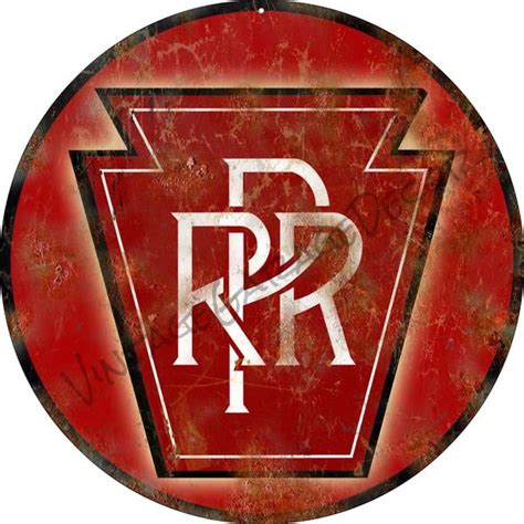 Vintage Style " Pennsylvania Railroad Logo " Round Metal Sign | Metal signs, Garage art ...