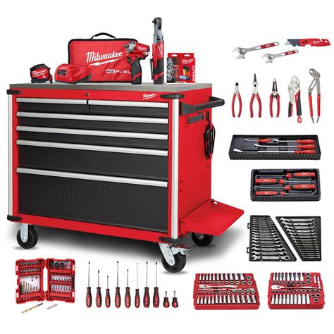 Milwaukee MTK218A1S 218pce Automotive Starter Toolkit with 6 Drawer Work Bench