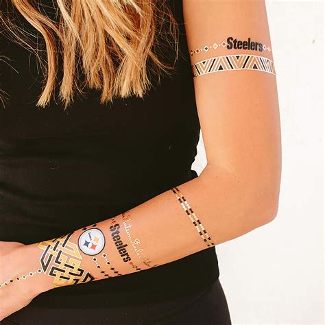 Pittsburgh Steelers Metallic Fashion Tattoos