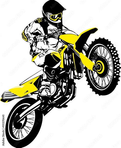 Motocross logo. Vector illustration of motorcyclist Stock Vector | Adobe Stock