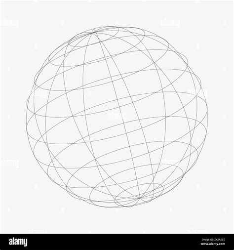 Globe grid collage element, black and white illustration vector Stock ...