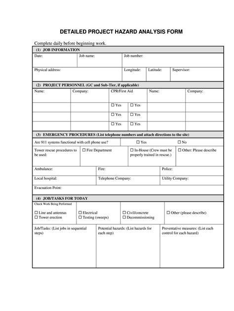 Job Hazard Analysis Sheet - Fill Online, Printable, Fillable, Blank ...