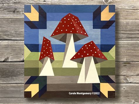 Woodland Red Mushrooms Barn Quilt Pattern and Directions for Painting in 2023 | Barn quilt ...