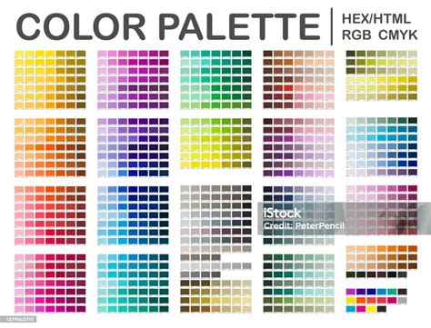 Color Palette Color Chart Print Test Page Color Codes Rgb Hex Html Cmyk ...