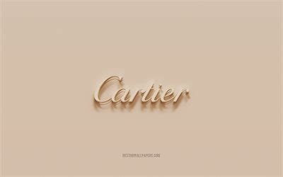 Download wallpapers Cartier logo, brown plaster background, Cartier 3d logo, brands, Cartier ...