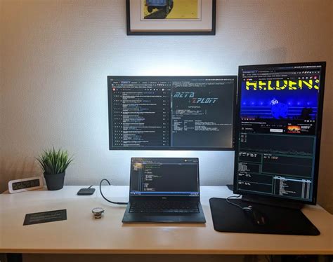 Dual Monitor Desktop & Laptop Dorm Setup | Computer desk setup, Dual ...