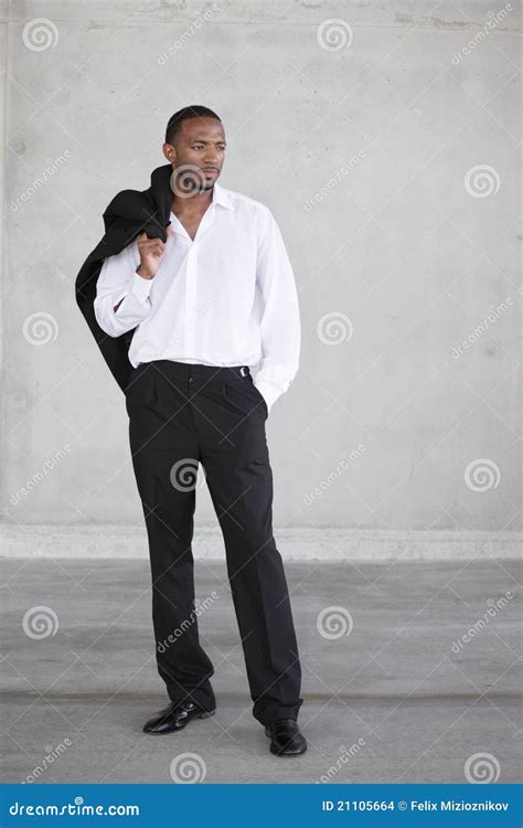 Businessman Posing With Jacket Over His Shoulder Stock Images - Image ...