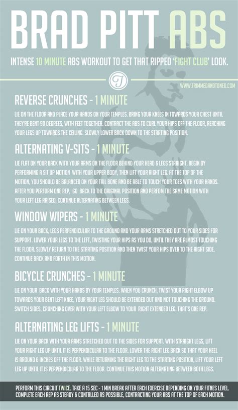 Brad Pitt Abs - Amazing 10 Minute 'Fight Club' Abs Workout!