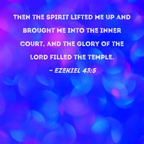 Ezekiel 43:5 Then the Spirit lifted me up and brought me into the inner ...