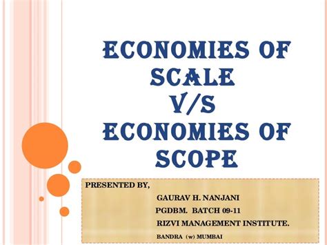 Economies Of Scope And Scale