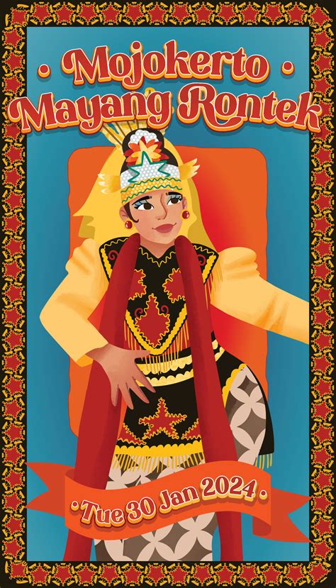 Mayang Rontek Dance Mojokerto Indonesia culture cell shaded hand drawn illustration 38927145 ...