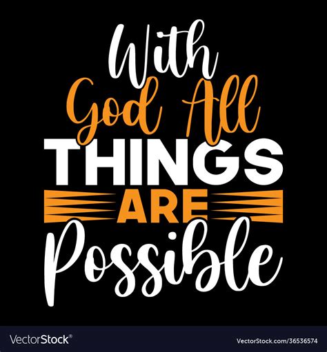 Will god all things are possible quotes Royalty Free Vector