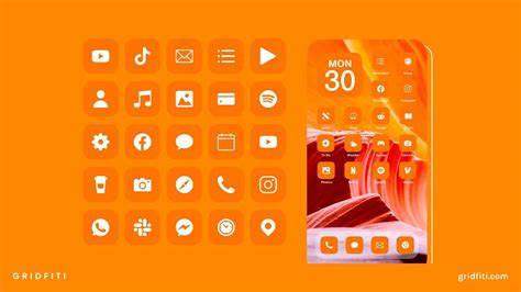 16 Orange App Icon Packs for iOS 17 (iPhone & iPad) | Gridfiti