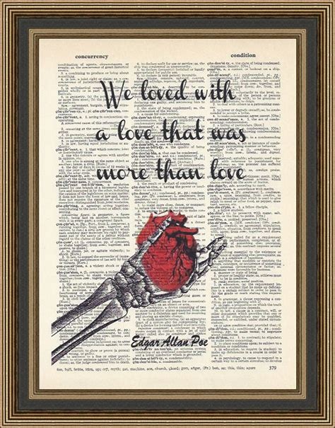 Edgar Allan Poe Love Poem, We Loved With a Love, Literary Art Print, Anniversary Gift, Book ...