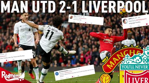 Man Utd v Liverpool 2-1 | LFC Fan Twitter Reactions - YouTube