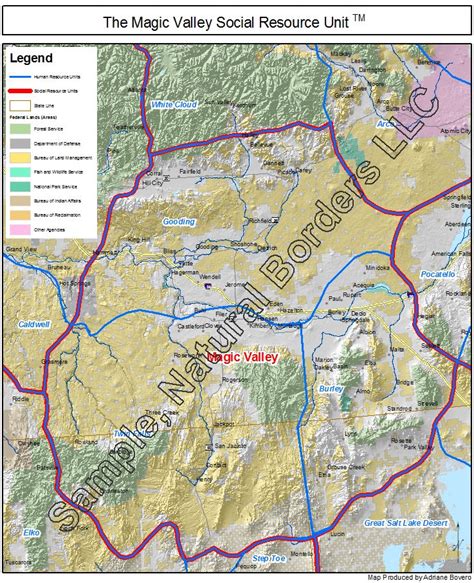 Magic Valley map - Social Resource Units of the Western USA