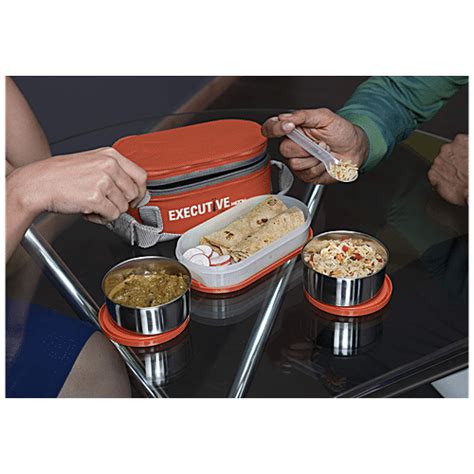 Buy Milton Executive Lunch Insulated Tiffin With Leakproof Containers - Orange Online at Best ...