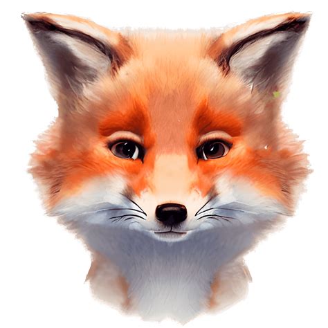 Cute Watercolor Fox with Realistic Eyes · Creative Fabrica