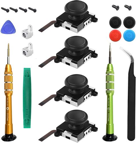 Joycon Joystick Replacement, OKUPAN 21 Pcs Switch Joycon Repair Kit for ...