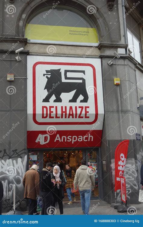 Belgian Supermarket Delhaize Editorial Stock Photo - Image of exterior ...