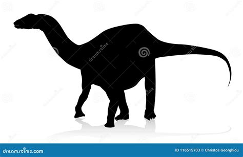 Diplodocus Dinosaur Silhouette Stock Vector - Illustration of outline, cute: 116515703