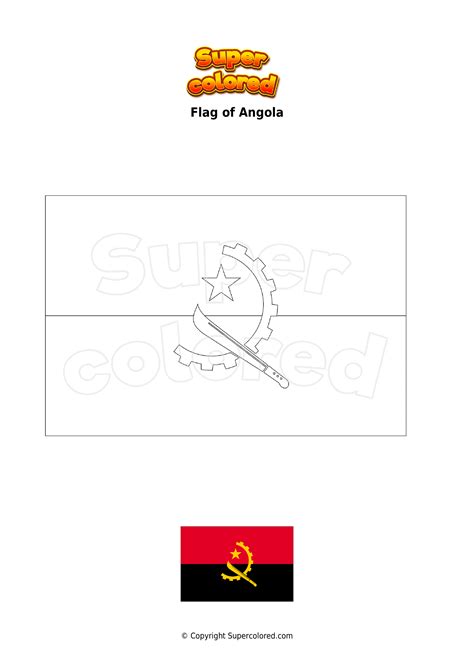 Coloring page Flag of Angola - Supercolored.com