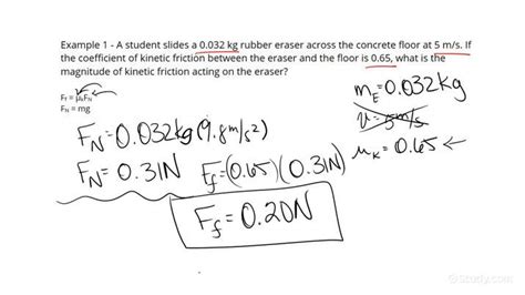 Coefficient Of Kinetic Friction Formula