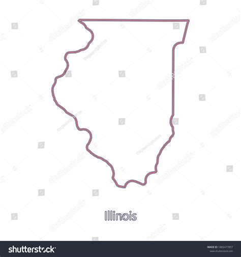 Smooth Map Illinois Border Illinois Colors Stock Vector (Royalty Free ...