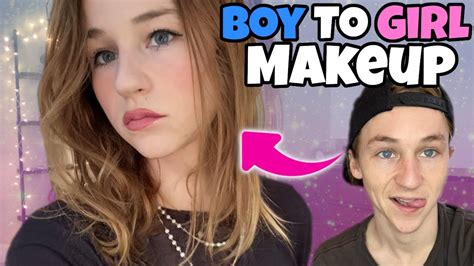 Boy to Girl Makeup Tutorial (Beginner) | BECOME A GIRL! - YouTube