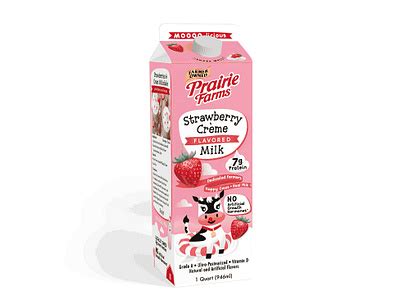 Strawberry Milk carton design by Katherine Franzen on Dribbble