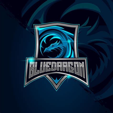 Blue Dragon esport logo design template 14561468 Vector Art at Vecteezy