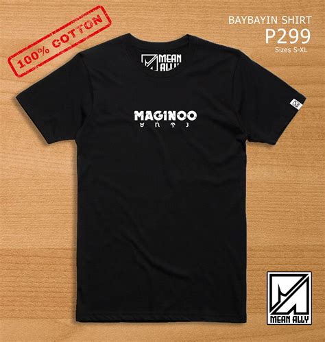 Maginoo Baybayin Shirt Black Mean Ally Clothing | Lazada PH