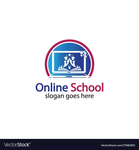 Online education logo design template Royalty Free Vector