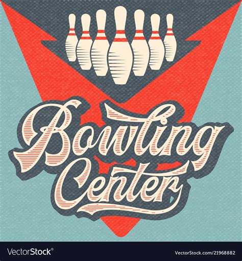 Retro advertising bowling poster vintage poster Vector Image