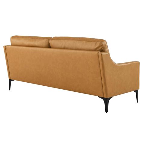 Modway Corland Upholstered Leather Sofa, Tan — 🛍️ The Retail Market